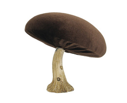 Decorațiune ciupercă de catifea 12 cm maro