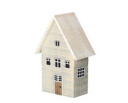 Casă decorativă de zăpadă 19cm alb gri