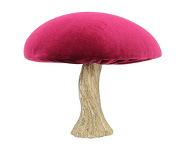 Decorațiune ciupercă de catifea 17 cm rubin