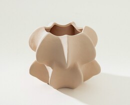 Vază gresie Petal Pink II 15x17 cm