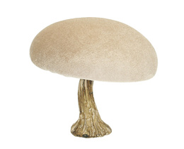 Decorațiune din catifea cu ciuperci 12 cm bej