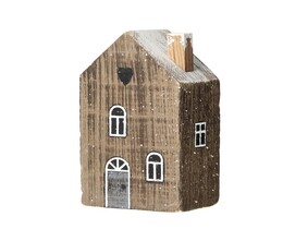 Casă decorativă de zăpadă 12cm maro închis