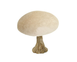 Decorațiune din catifea cu ciuperci 10 cm bej
