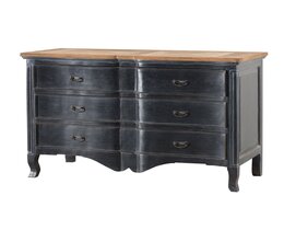 Comodă Tulon 130x55x90 negru vechi și natural